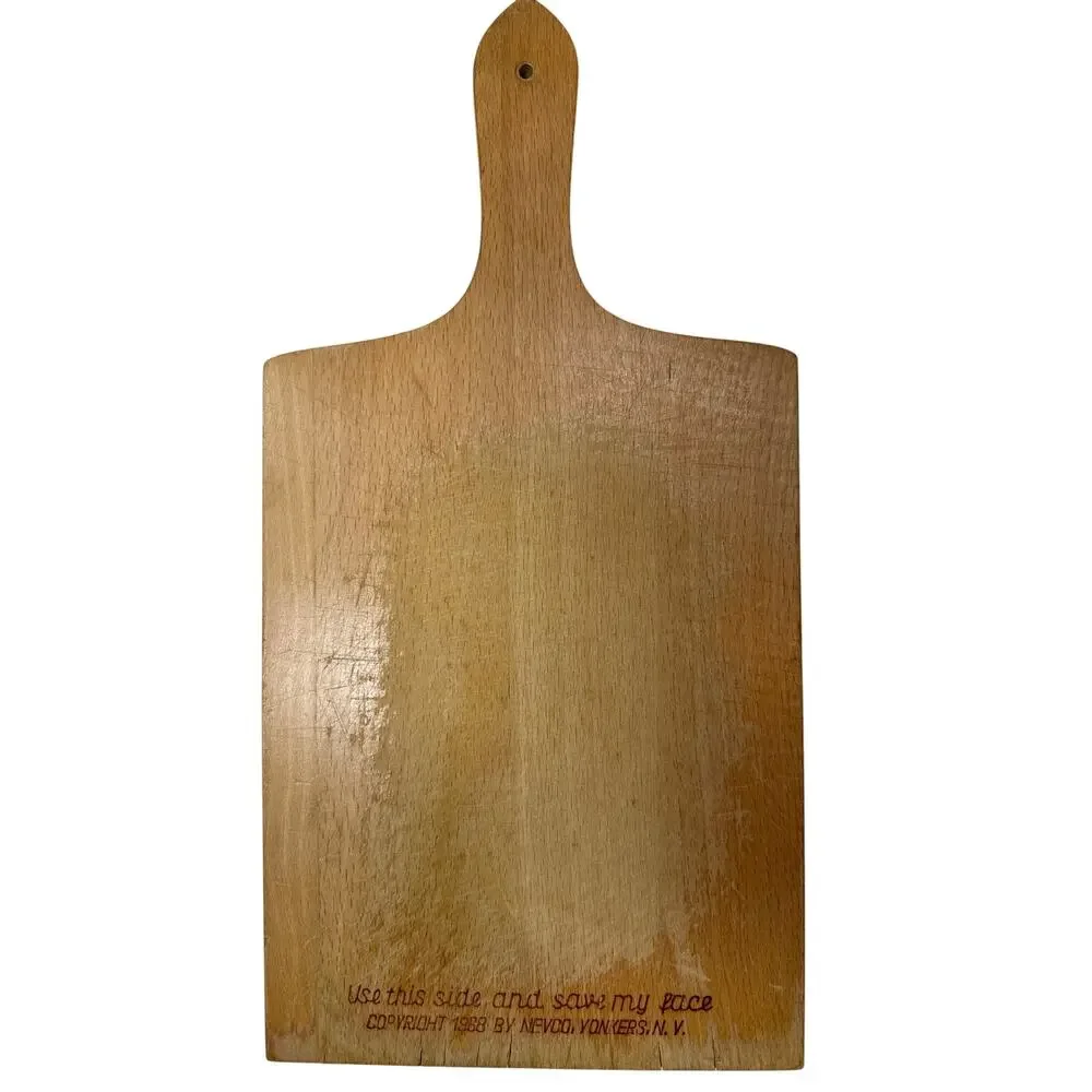 Vintage 60s Wooden Cutting Board Folk Art Dutch Girl Design 14